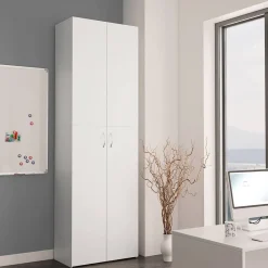 Armoires & Meubles De Rangement-vidaXL Armoire de bureau 60 x 32 x 190 cm Bois d'ingénierie Blanc