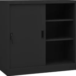 vidaXL Armoire de bureau porte coulissante 90x40x90cm Acier
