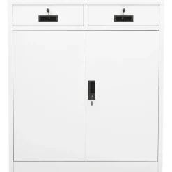 Armoires & Meubles De Rangement-vidaXL Armoire de bureau 90x40x102 cm Acier Blanc