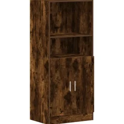 Armoires & Meubles De Rangement-vidaXL Armoire de cuisine chêne fumé 57x41,5x131,5 cm bois ingénierie Ch&ecirc;ne fumé