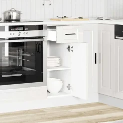 Armoires & Meubles De Rangement-vidaXL Armoire de cuisine Porto bois ingénierie Blanc brillant