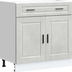 Armoires & Meubles De Rangement-vidaXL Armoire de cuisine Porto bois d'ingénierie Gris béton