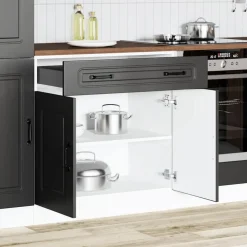 Armoires & Meubles De Rangement-vidaXL Armoire de cuisine Kalmar bois d'ingénierie Noir