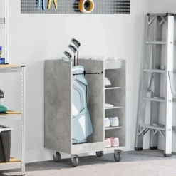 Loisirs De Plein Air-vidaXL Armoire de Golf avec roue Uni 65 x 45 x 98 cm Gris béton