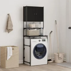 Accessoires Pour Appareils Électroménagers-vidaXL Armoire de machine à laver 68x48,5x194 cm Noir