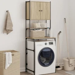 Accessoires Pour Appareils Électroménagers-vidaXL Armoire de machine à laver chêne sonoma 68x48,5x194 cm Ch&ecirc;ne sonoma