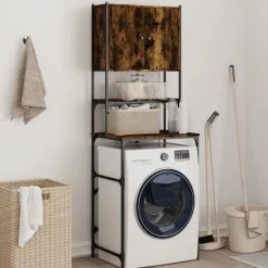 Accessoires Pour Appareils Électroménagers-vidaXL Armoire de machine à laver chêne fumé 68x48,5x194 cm Ch&ecirc;ne fumé