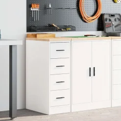 Stockage Industriel-vidaXL Armoire de rangement de garage 30x51x85 cm bois de pin Blanc