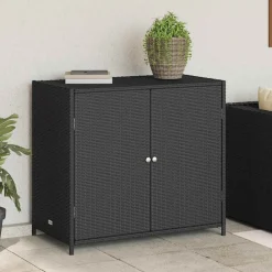 vidaXL Armoire de rangement de jardin 83x45x76 cm résine tressée