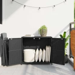vidaXL Armoire de rangement de jardin 83x45x76 cm résine tressée