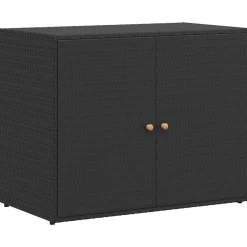 Armoires & Meubles De Rangement-vidaXL Armoire de rangement de jardin 100x55,5x80 cm Résine tressée Noir