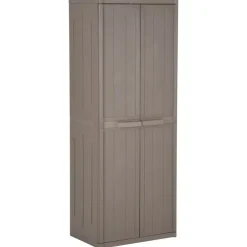 vidaXL Armoire de rangement jardin 65x45x172 cm PP Aspect bois
