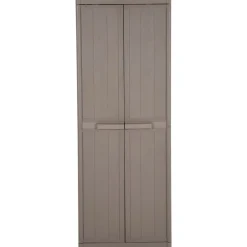 vidaXL Armoire de rangement jardin 65x45x172 cm PP Aspect bois