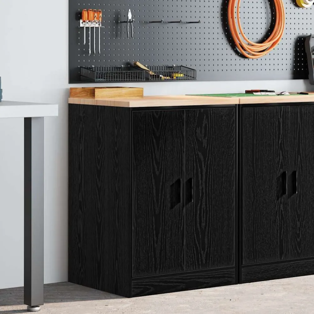Stockage Industriel-vidaXL Armoire de rangement de garage 60x51x85 cm bois de pin Noir