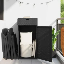 vidaXL Armoire de rangement de jardin 55x55x111 cm résine tressée