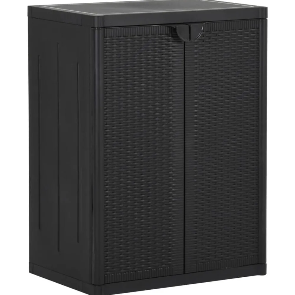 Armoires & Meubles De Rangement-vidaXL Armoire de rangement de jardin 65x45x88 cm PP Rotin Noir