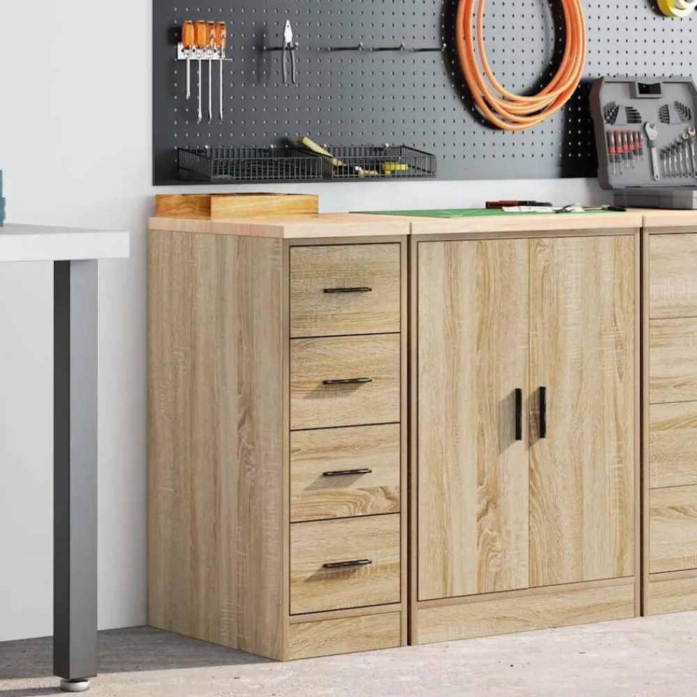 Stockage Industriel-vidaXL Armoire de rangement de garage chêne sonoma 30x51x85cm bois pin Chêne sonoma