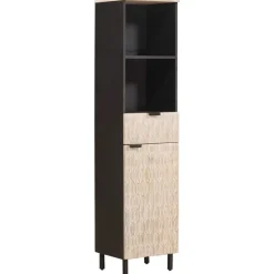 vidaXL Armoire de salle de bain Noir et Blanc 38 x 33 x 160 cm