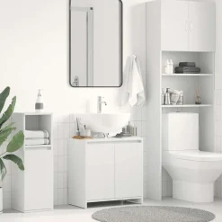 Ensembles De Meubles-vidaXL Armoire de salle de bain 60x33x61 cm Bois d'ingénierie Blanc