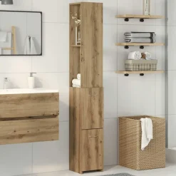 Ensembles De Meubles-vidaXL Armoire de salle de bain chêne artisanal 25x25x170 cm ch&ecirc;ne artisanal