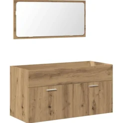 Ensembles De Meubles-vidaXL Armoire de salle de bain avec miroir chêne artisanal ch&ecirc;ne artisanal