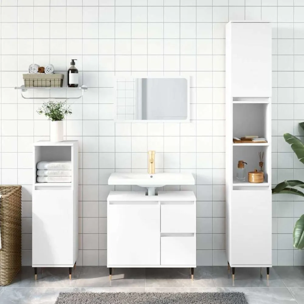 Armoires & Meubles De Rangement-vidaXL Armoire de salle de bain 65x33x60 cm bois d'ingénierie Blanc