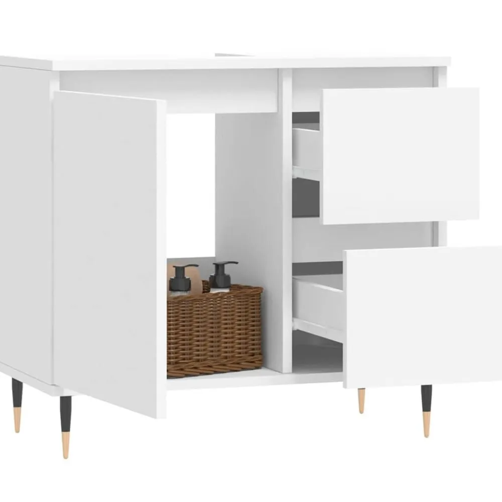 Armoires & Meubles De Rangement-vidaXL Armoire de salle de bain 65x33x60 cm bois d'ingénierie Blanc