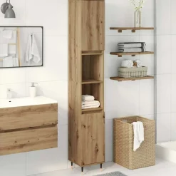 Ensembles De Meubles-vidaXL Armoire de salle de bain chêne artisanal 30x30x190 cm ch&ecirc;ne artisanal