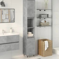 Ensembles De Meubles-vidaXL Armoire de salle de bain 30x30x190 cm Gris béton