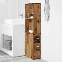 vidaXL Armoire de salle de bain étroite avec roulettes