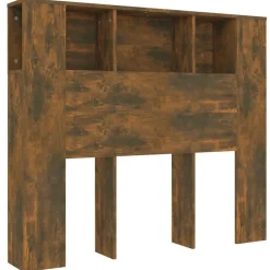 Lits & Accessoires-vidaXL Armoire de tête de lit chêne fumé 120x18,5x102,5 cm Ch&ecirc;ne fumé