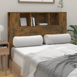 Lits & Accessoires-vidaXL Armoire de tête de lit chêne fumé 120x18,5x102,5 cm Ch&ecirc;ne fumé
