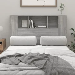 Lits & Accessoires-vidaXL Armoire de tête de lit 120x18,5x102,5 cm Sonoma gris