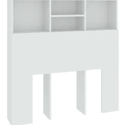 Lits & Accessoires-vidaXL Armoire de tête de lit 100x19x103,5 cm Blanc