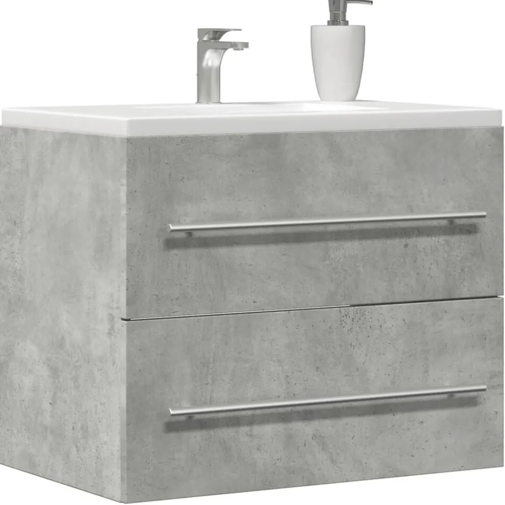 Ensembles De Meubles-vidaXL Armoire d'évier 60x38,5x48 cm Aggloméré Gris béton