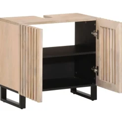 Ensembles De Meubles-vidaXL Armoire lavabo de bain 62x34x58 cm bois massif de manguier Marron clair