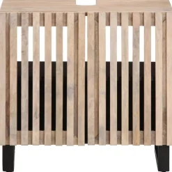 Ensembles De Meubles-vidaXL Armoire lavabo de bain 62x34x58 cm bois massif de manguier Marron clair