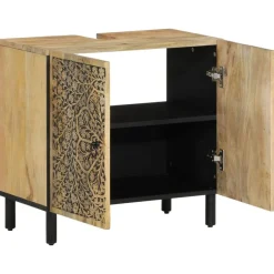 Armoires & Meubles De Rangement-vidaXL Armoire lavabo de salle de bain bois massif de manguier