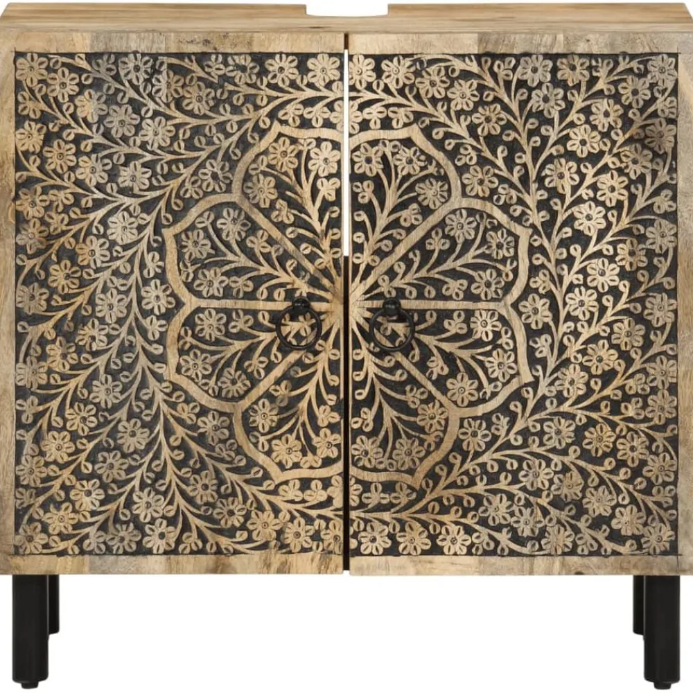 Armoires & Meubles De Rangement-vidaXL Armoire lavabo de salle de bain bois massif de manguier