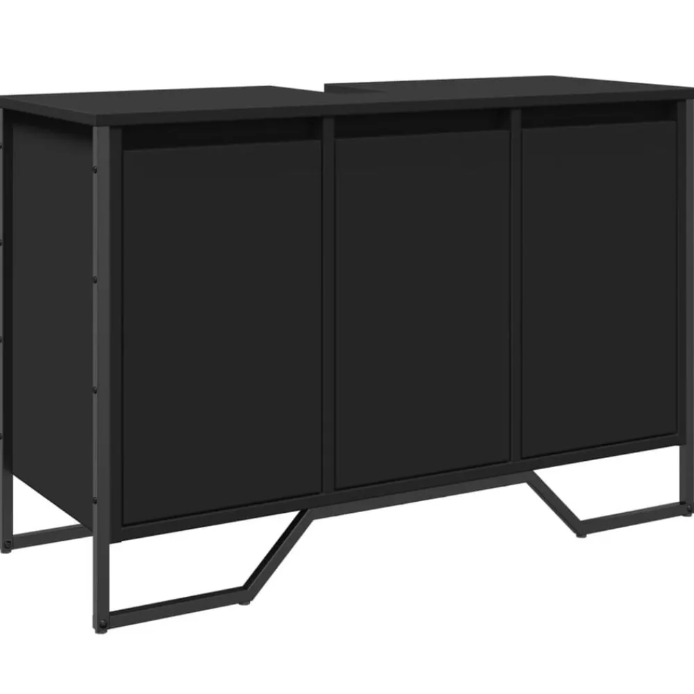Ensembles De Meubles-vidaXL Armoire lavabo de salle de bain 91x35x60 cm Noir