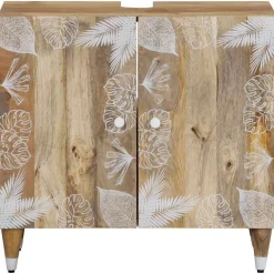 vidaXL Armoire lavabo de salle de bain bois massif de manguier