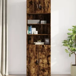 vidaXL Armoire murale chêne fumé 70x42,5x40 cm bois d'ingénierie