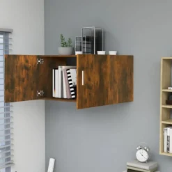 vidaXL Armoire murale Chêne fumé 80x39x40 cm Bois d'ingénierie