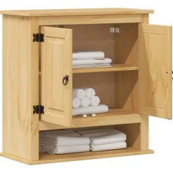 vidaXL Armoire murale de salle de bain Corona bois de pin massif