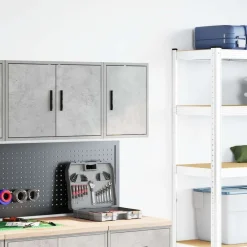 Stockage Industriel-vidaXL Armoire murale de garage bois d'ingénierie Gris béton