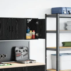 Stockage Industriel-vidaXL Armoire murale de garage bois d'ingénierie Noir