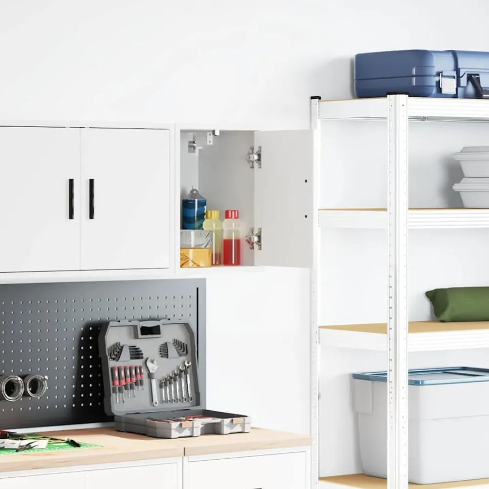 Stockage Industriel-vidaXL Armoire murale de garage bois d'ingénierie Blanc