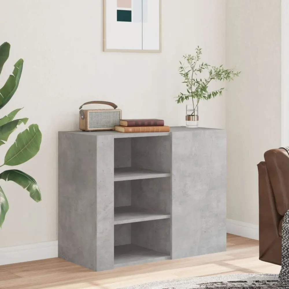 Étagères-vidaXL Armoire murale 75x35x60 cm bois d'ingénierie Gris béton