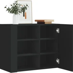 Étagères-vidaXL Armoire murale 75x35x60 cm bois d'ingénierie Noir