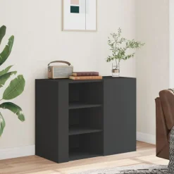 Étagères-vidaXL Armoire murale 75x35x60 cm bois d'ingénierie Noir